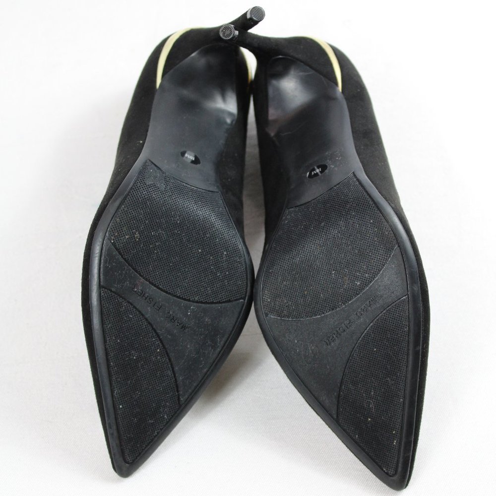 Marc Fisher MF Garick Gold Accent Stiletto Faux Suede Styling Heels, Siz… - Picture 6 of 7